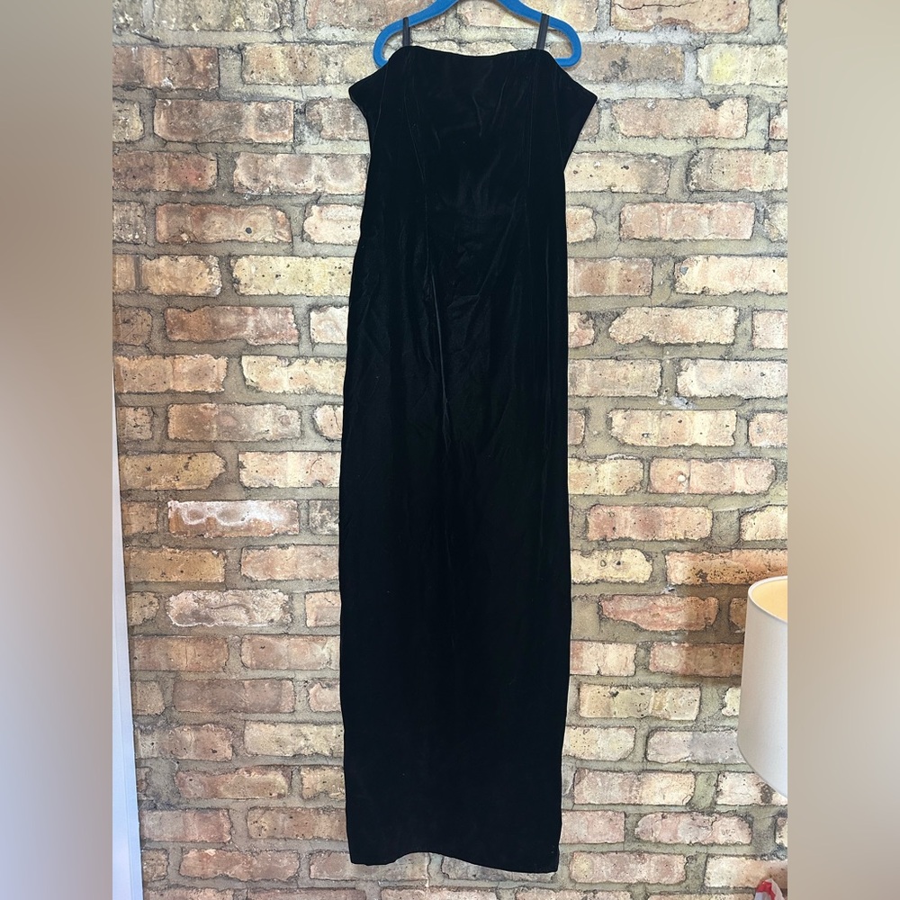 Watters Black Velvet Maxi Dress